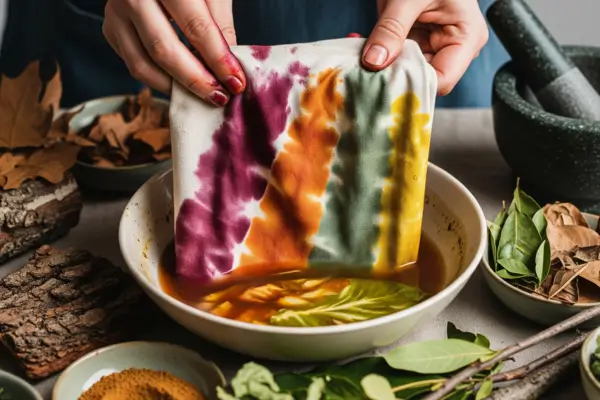 Aprenda tingir tecidos naturais com pigmentos extraídos de cascas e folhas de árvores.