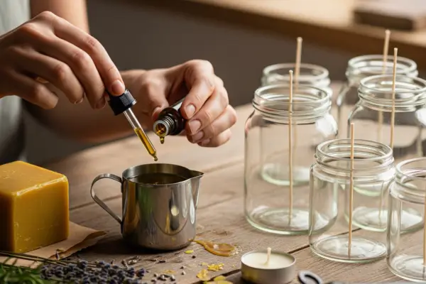 Oficina prática de fabricação de velas artesanais com cera de abelha e óleos essenciais
