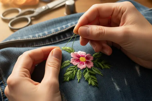 Bordado avançado para customizar peças de roupa de forma sustentável